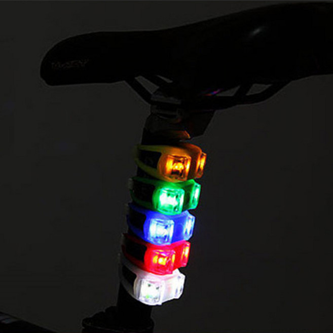 전조등 라이딩 자전거 후미등 실리콘 LED 라이트 E362, 그린, 1개