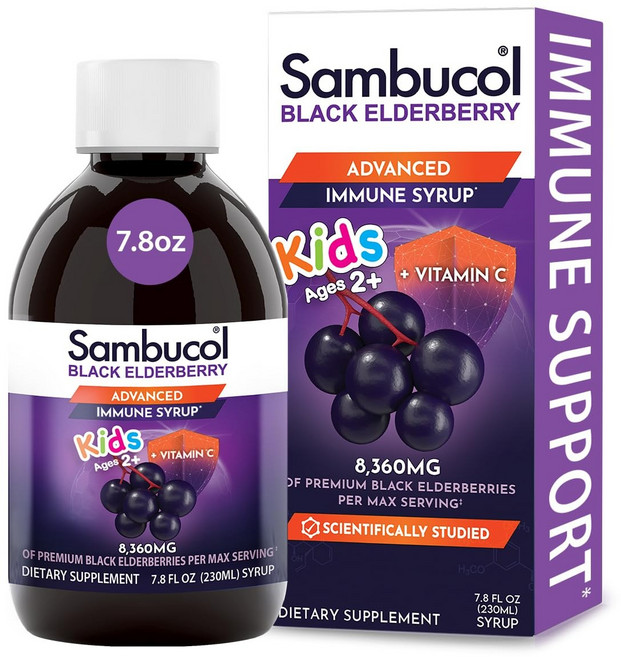 삼부콜 키즈 어린이 블랙 엘더베리 시럽 230ml, 1개