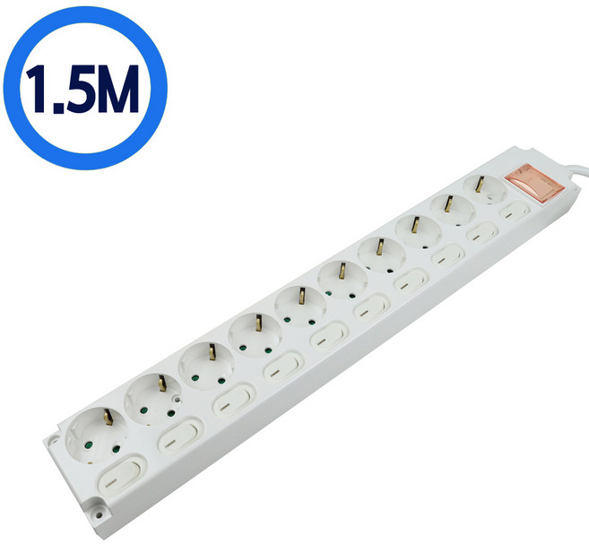 IT 안전한 국산 과부하 자동 차단 멀티탭 개별 멀티탭 (10구), 1개, 백색, 1.5m