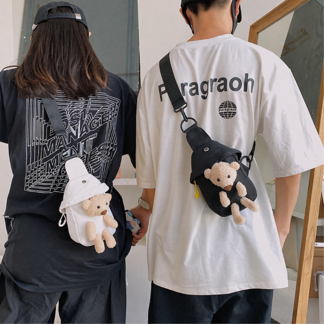 온그로우 휴대폰 미니 곰돌이 인형 크로스백