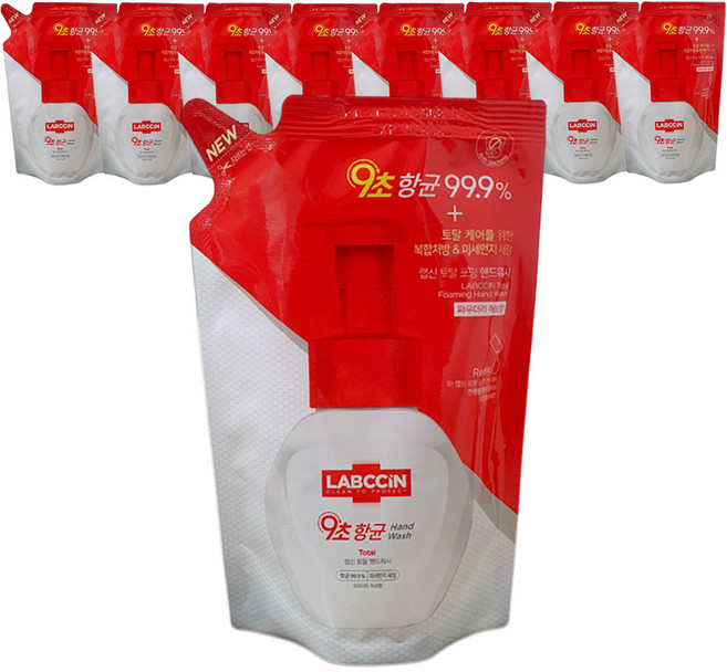 애경 랩신V3 토탈 포밍 핸드워시 리필, 200ml, 9개