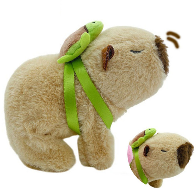 토이즈데이 아기카피바라 동작 인형, 1개, 베이지, 13cm