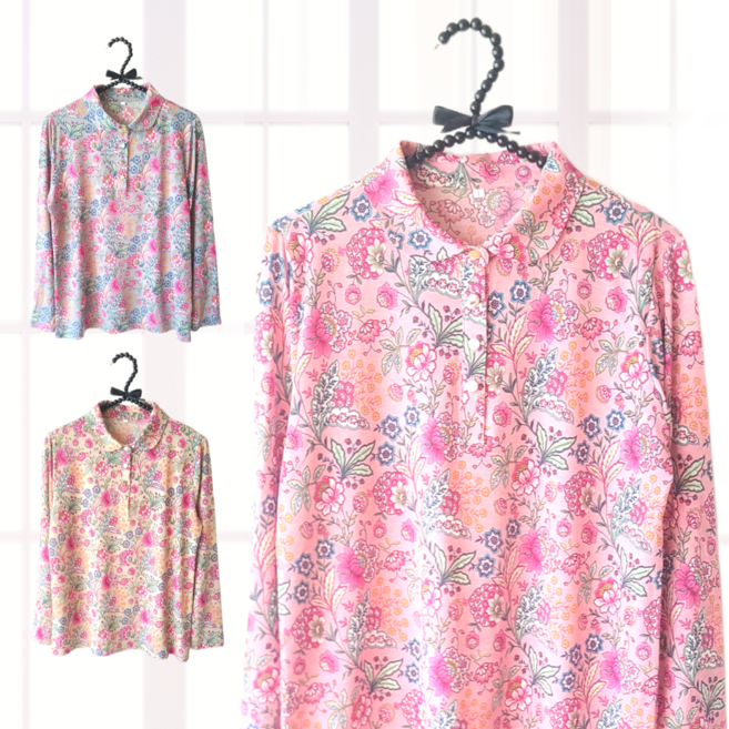 어르신샵 할머니 옷 봄 티셔츠 국산 고급 춘추 여름 긴팔 여성 80대 요양원 옷 스판 70대 90대