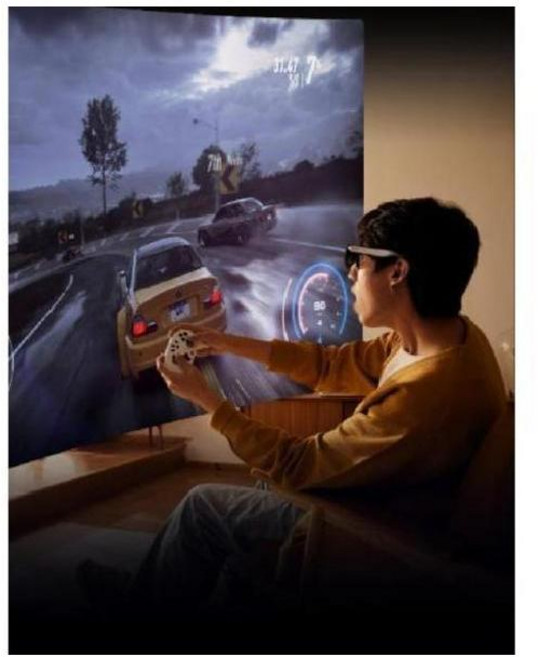 AR Glasses Max2 Ruki Air3d 영화보기 게임 VR 안경, 실버 세트 트리플 스크린 3D HD Android 호환