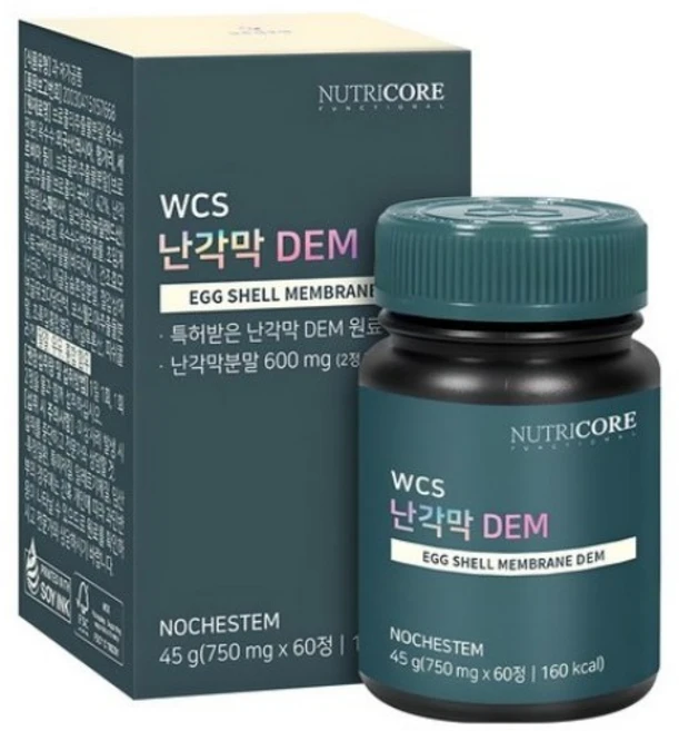 뉴트리코어 난각막 DEM 45g, 60정, 2개 - 쿠팡