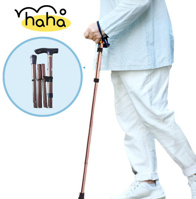 모하하 어르신지팡이 접이식 경량 노인 지팡이, 1개, 브론즈