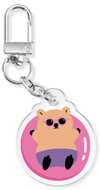 쿼카 시리즈 에어팟 버즈 열쇠고리 아크릴 키링, 쿼카여름휴가_튜브, 1개