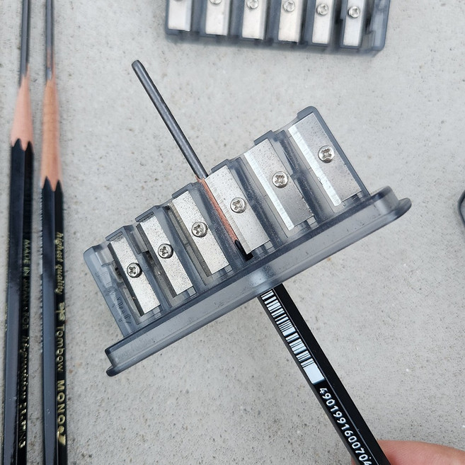 소묘 드로잉 휴대용 6구 입시미술 연필깎이, 1개