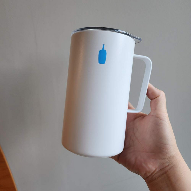 블루보틀 화이트 트래블 머그 20oz 591ml 손잡이 대용량 텀블러, 1개