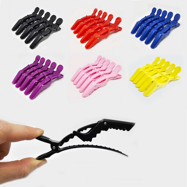 헤어 악어집게핀 집게클립 악어핀셋, 5개, 레드 헤어악어집게핀