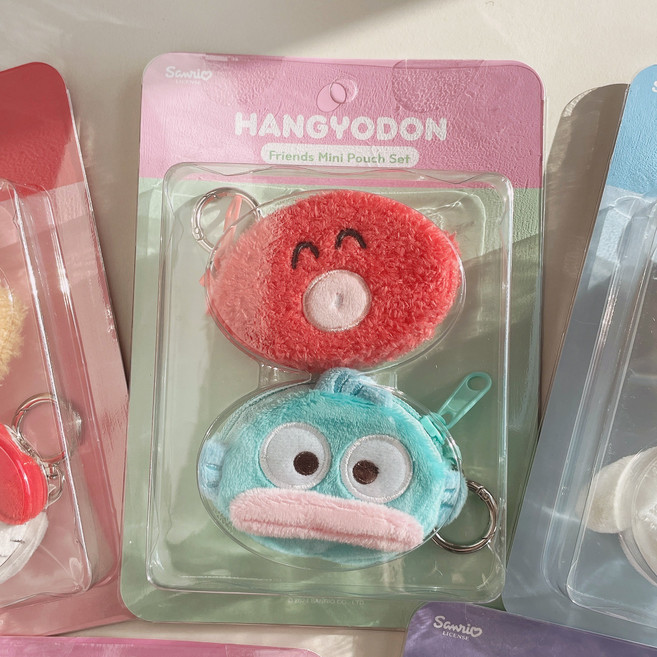 (정품) 산리오 프렌즈 캐릭터 가방고리 키링 미니 파우치 세트