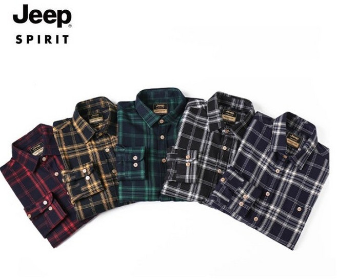 JEEP SPIRIT 지프 스피릿 가을 겨울 체크 플란넬 긴팔 셔츠 남방