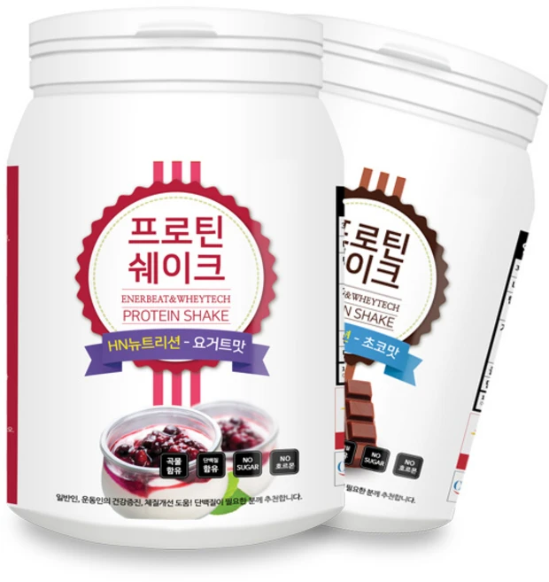 1+1 HN뉴트리션 단백질쉐이크 600g 4종/프로틴 선식 식사대용 보충제, HN 프로틴쉐이크(요거트맛), HN 프로틴쉐이크(초코맛), 2개 - 쿠팡