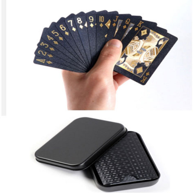 하드케이스 포함 블랙골드카드 블루카드 실버카드 포커카드 트럼프, 블랙카드(골드실버혼합)하드케이스포함, 1개