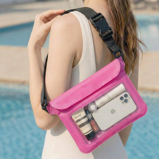 선물픽 물놀이 IPX8등급 핸드폰 방수팩, 1세트, 핑크