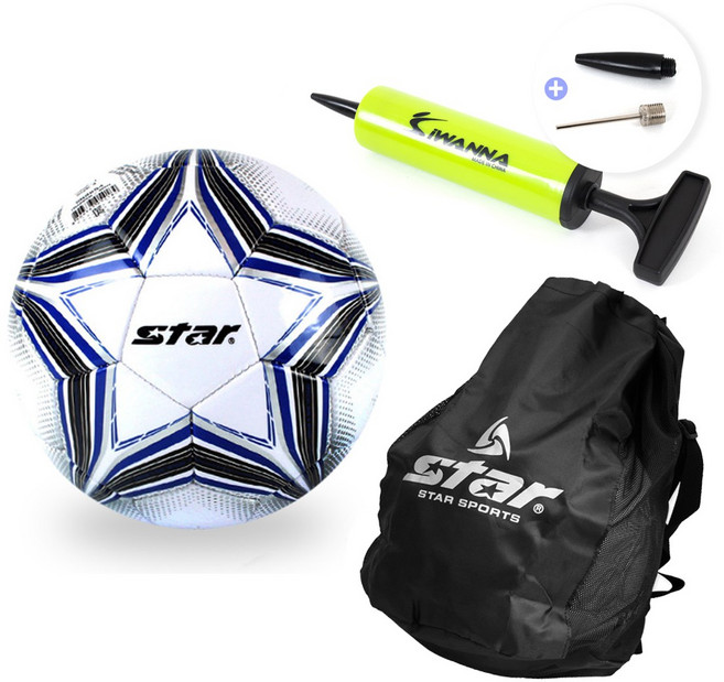 스타스포츠 축구공 트래퍼 화이트 SB8853, SS8853+아이워너 펌프+스타 볼가방, 1개