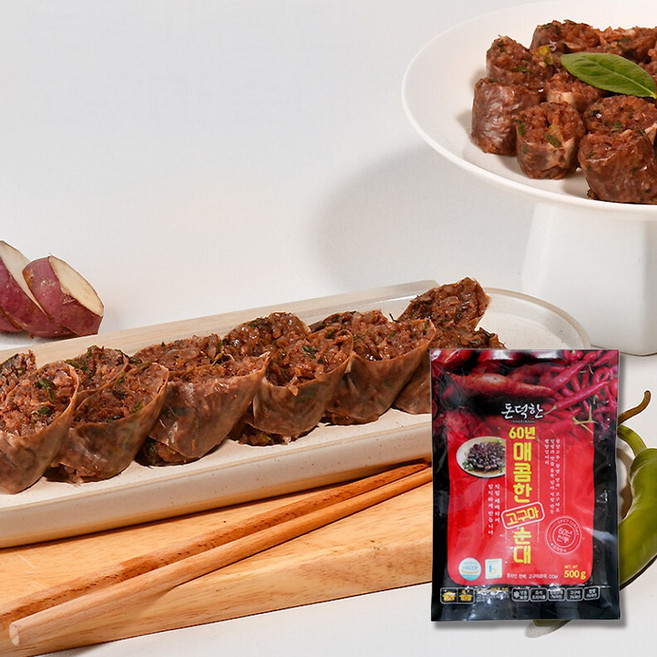 60년전통 국내산재료로 꽉채운 찹쌀매운순대, 2개, 500g
