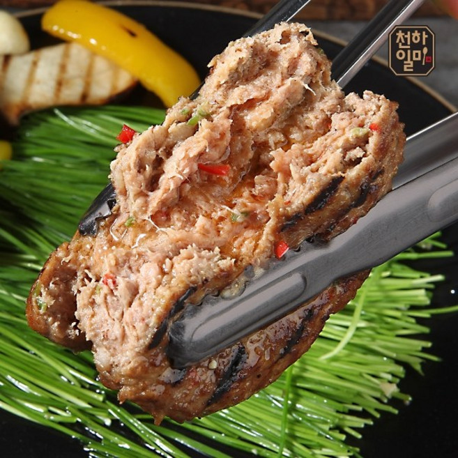 천하일미 [천하일미] 홍석천 이원일 떡갈비 패티 총12장 맛선택, 매콤3팩+전통3팩 총12장, 160g