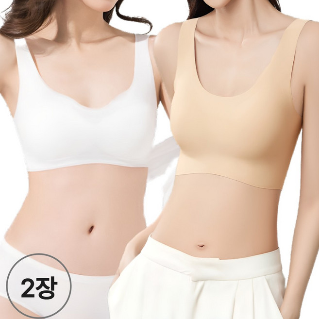클릭앤샵 이너리즘 여성 심리스 브라 노와이어 일체형 1+1