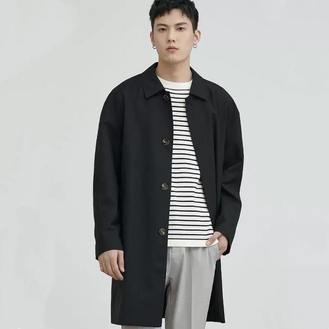 휠렉스 남성 봄 싱글 롱코트 맥코트 베이직 간절기 데일리 아우터 J307