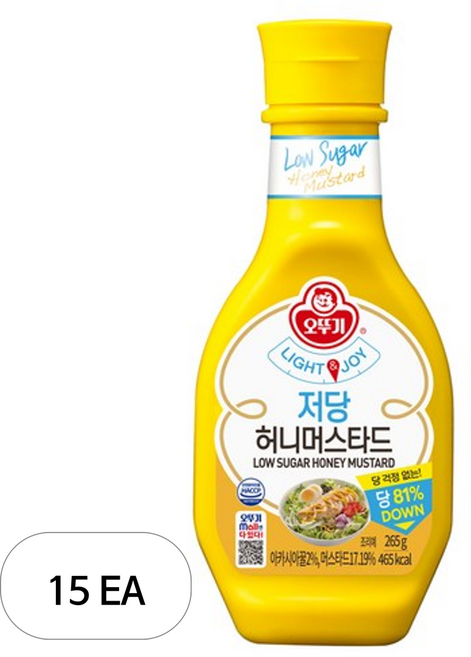 오뚜기 Low sugar 허니머스타드, 265g, 15개