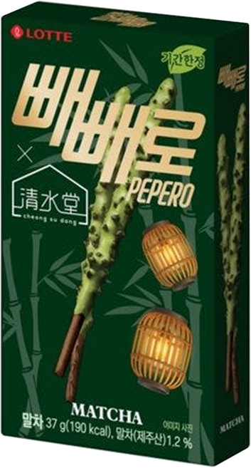 빼빼로 청수당 말차, 37g, 2개