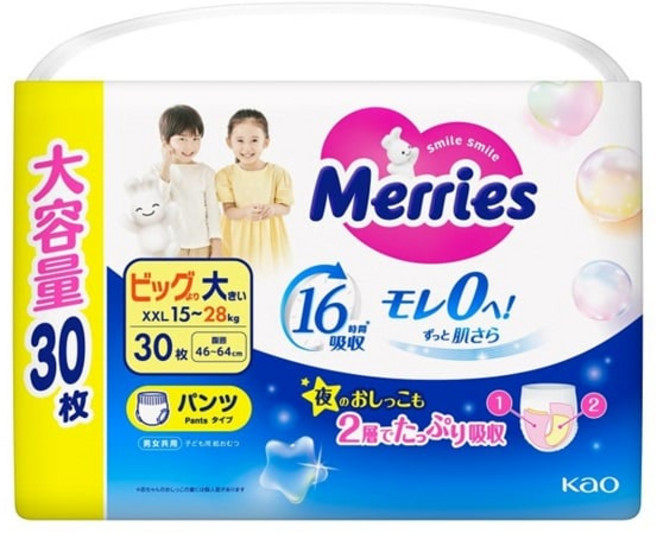 메리즈 팬티형 기저귀 대용량 30 개입 (15~28kg), 90매, 점보형(2XL)