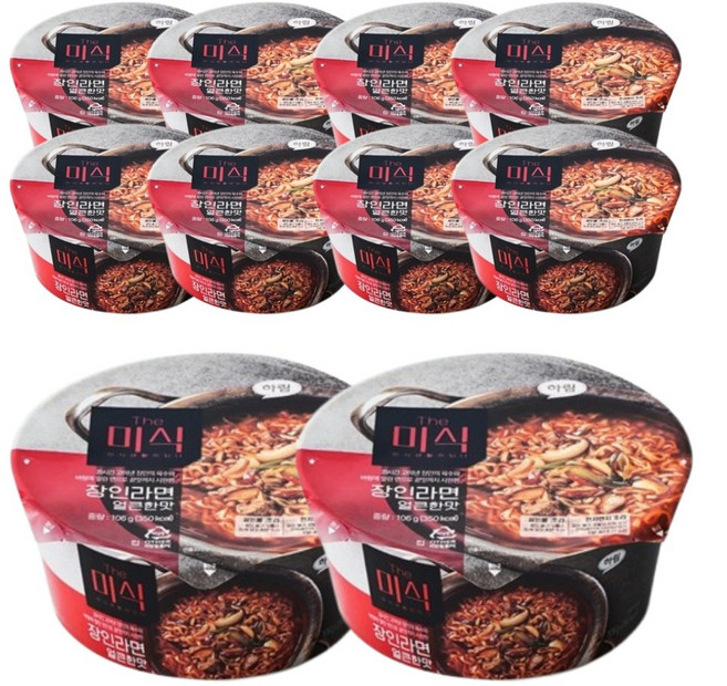 하림 더미식 장인라면 얼큰한맛컵 106G, 10개