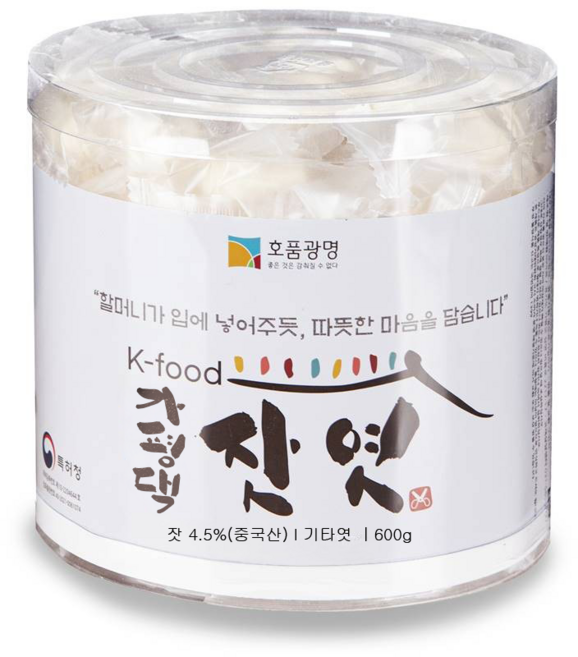 호품광명 가평댁잣엿 원통형, 600g, 1개