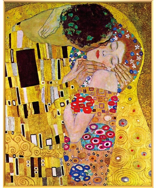 씨엘 보석십자수 개인소장용(작품용) 집들이 고급선물 격이 다른 원터치 프리미엄액자 40*50cm 부엉이 해바라기, KS006-클림트의 키스, 1개