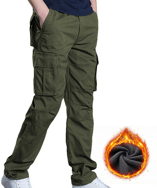 민트스쿨 겨울용 기모 남성 일자 카고 작업팬츠 면카고 빅사이즈 S~4XL