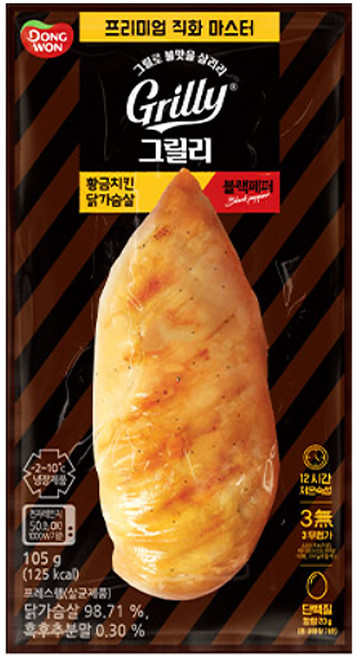 냉장 동원 그릴리 황금 닭가슴살블랙페퍼 105g, 1개