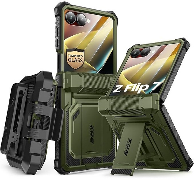 SUPCASE 아머박스 갤럭시 Z 플립 7 러기드 스탠드 케이스, 그린