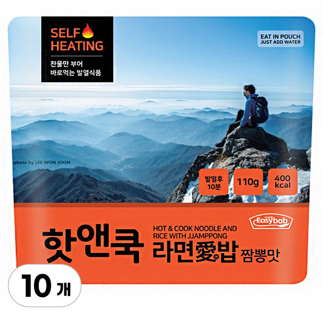 이지밥 핫앤쿡 라면애밥 짬뽕맛, 110g, 10개