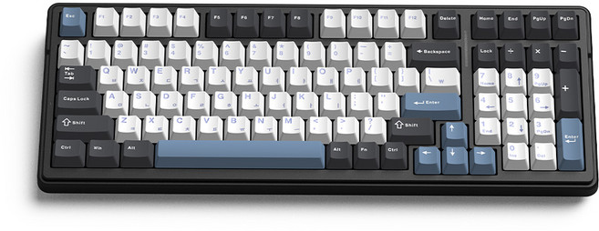 AULA 독거미 한글 LEOBOG V4 펀키스 유무선 기계식 키보드, 인디고 블랙, F99, 회목축