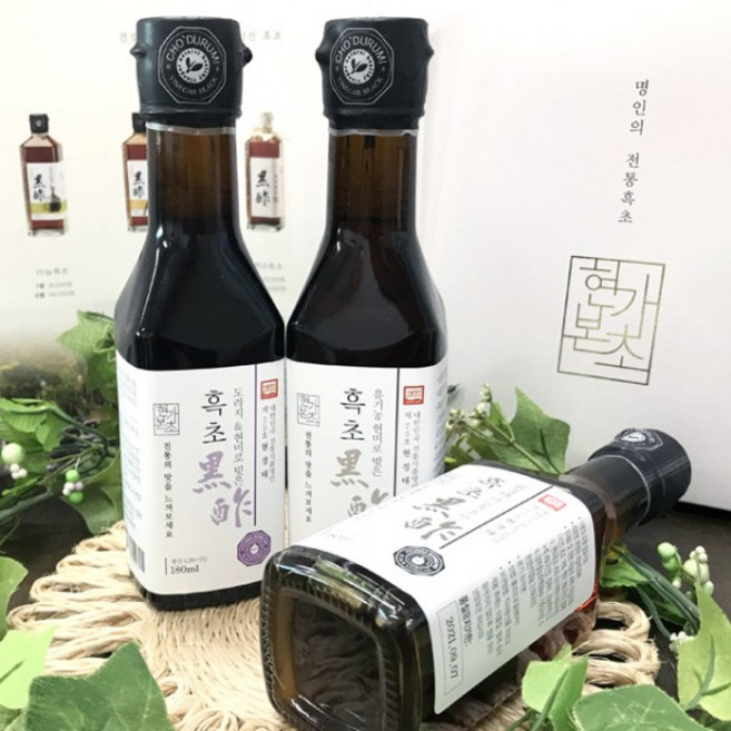 현경태 명인 흑초선물세트 180ml 현미1 + 마늘1 + 도라지1, 3개