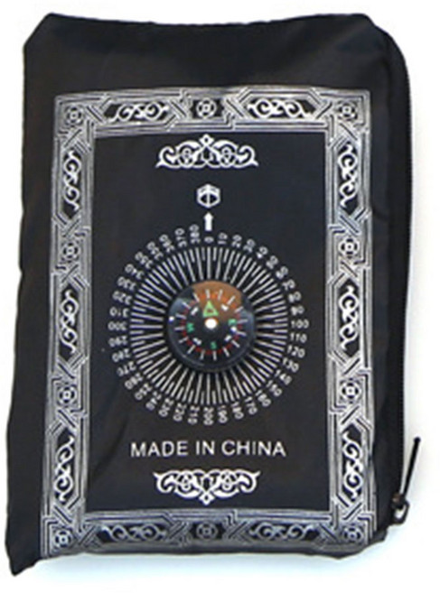 나침반 빈티지 패턴의 휴대용 방수 무슬림 기도 매트 러그 이슬람 E