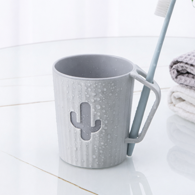 에스미코 물빠짐 거꾸로 양치컵 칫솔꽂이, 1개, 그레이