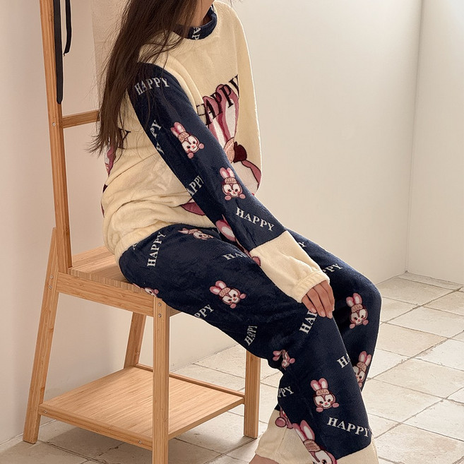 MANSFIT 우먼즈 여성 따뜻한 수면잠옷 파자마 세트