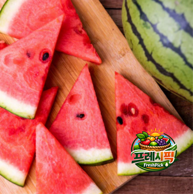 [100박스한정] 산지직송 고당도 꿀 수박, 1개, 8kg(강력추천)