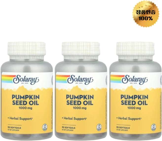 2+1 솔라레이 호박씨 오일 1 000mg 소프트젤 90정, 90회분, 3개 - 쿠팡