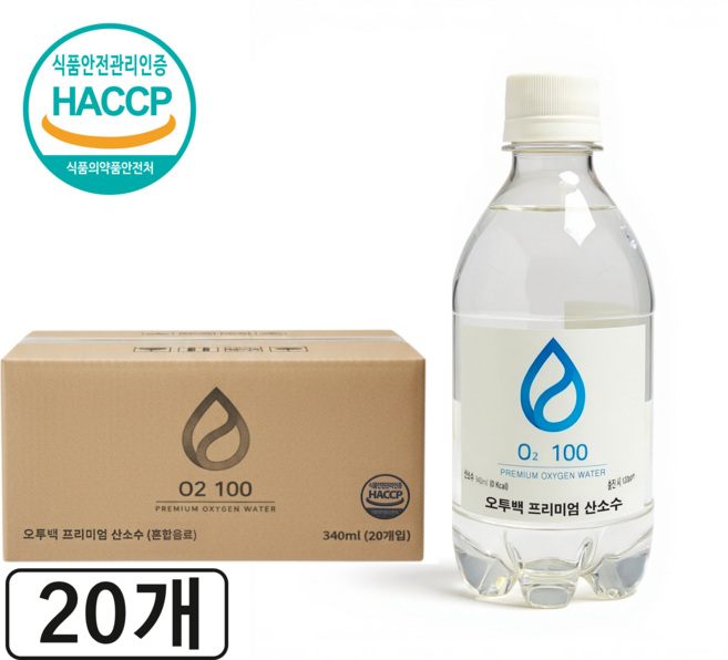 오투백 프리미엄 고농도 산소수, 20개, 340ml