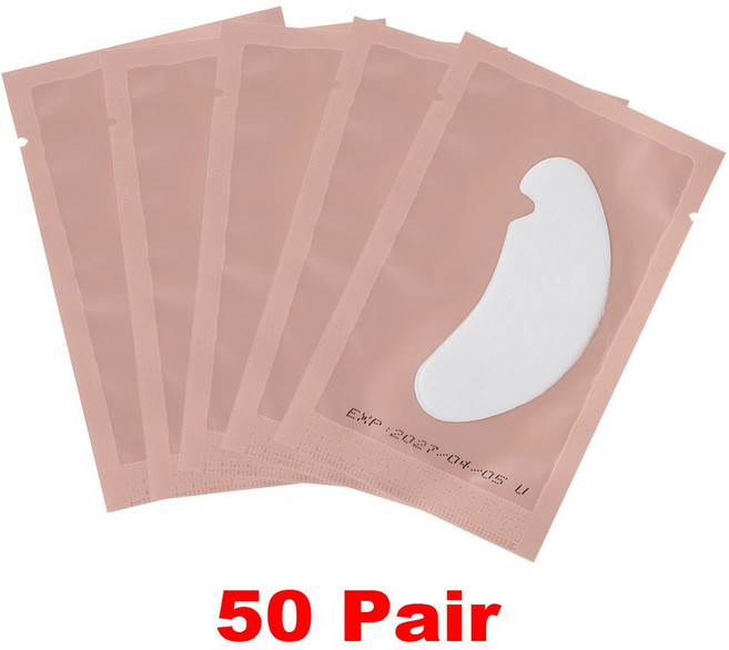 1/10/50/100쌍 속눈썹 연장 하이드로겔 패치 U자형 젤 패드 속눈썹 스티커 랩 메이크업 도구, [03] 50 Pair