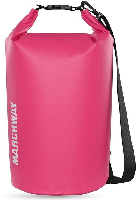 미국출고 평점4.5+ 236763 MARCHWAY 물에 뜨는 방수 드라이백 5L/10L/20L/30L/40L 카약/레프팅/서핑/수영/캠핑/하이킹/해변/스키/스노우보드/산악, 5L, 핑크