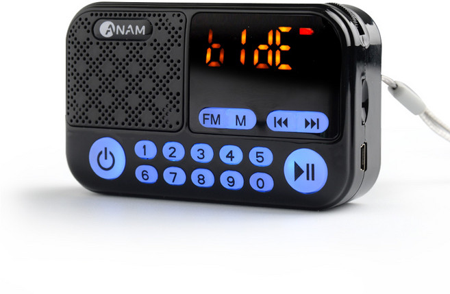 아남 휴대용 MP3 스피커, 블랙, ATX-20