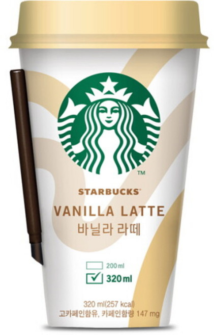 [스타벅스] 바닐라라떼 컵커피 200mlx10컵+아이스포장, 10개, 200ml