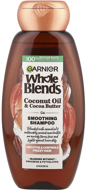 Garnier 홀 블렌즈 코코넛 오일 & 코코아 버터 스무딩 샴푸 12.5fl oz(370ml), Garnier홀블렌즈코코넛오일코코아버터스무딩샴푸125f, 1개, 370ml - 쿠팡