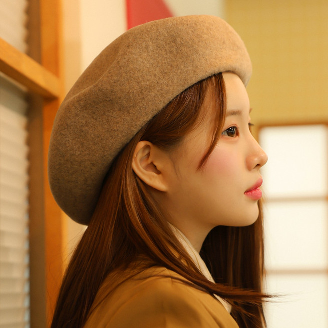 라핑 국내생산 울 베레모 빅사이즈 겨울 빵모자 여성 화가모자