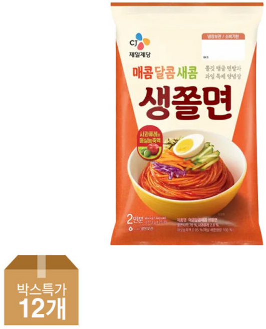 CJ밀당의고수 쫄면 (2인), 454g, 12개