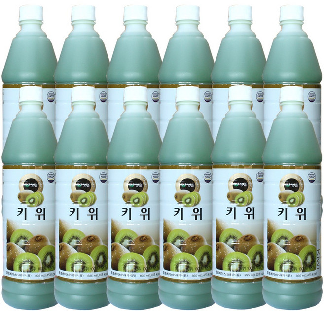 청솔 키위 음료베이스, 835ml, 12개